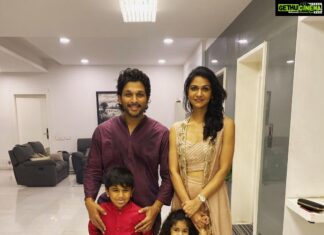 Allu Arjun Instagram - HAPPY DIWALI TO ALL OF YOU . SNEHA , ARHA , AYAAN , ARJUN & THE ENTIRE ALLU FAMILY .