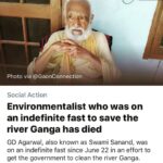 Allu Arjun Instagram - ‪An environmentalist’s Sacrifice for the river Ganga #SwamiGyanSwaroopSanand #Ganga #RIP #Respect ‬
