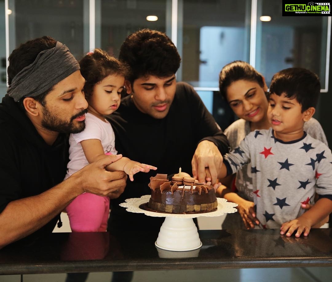 Allu Arjun Instagram - Happy Birthday Day to the 1st Baby in my Life . The baby who grew in front of my eyes from the beginning of my time . The one with whom I shared the maximum amounts of memories & secrets 😉. My Baby Brother Siri . Happy Birthday 😘🎂. @allusirish