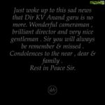 Allu Arjun Instagram - RIP ! #KVAnand garu