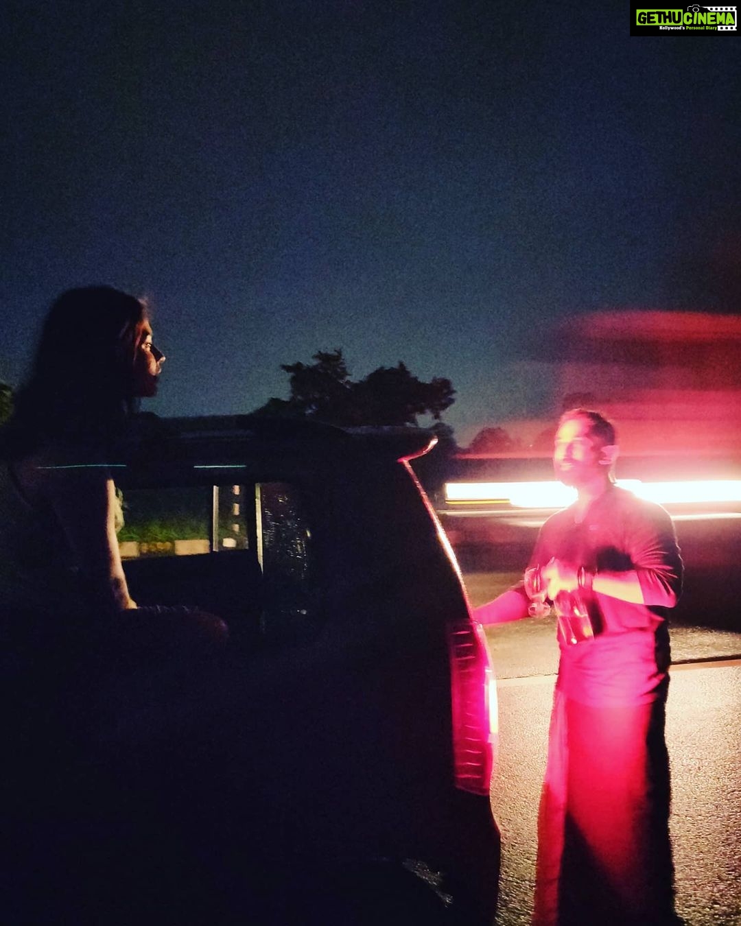 Amala Paul Instagram - There's a situation and the elders are dealing with it, but I am too restless and I can't help but express my opinion! π€·ββοΈ Even when it's raining outside and I'm not wearing footwear, I somehow find a way to go out and just express it...Get it out of my system!πββοΈ Another monkey who was supposed to deal with the problem is enjoying his photography and is making us recreate the situation after the situation is resolved.π€¦ββοΈπ If you are still reading this all I meant to say is, there was a situation, period. π¬π₯΄ . Dedicated to great πΈ @jishins.r Models : my elder brother @jeevan.joseph.75 π€ͺ and yours truely π. #situationsontheroad #soulsiblings #journeystogether