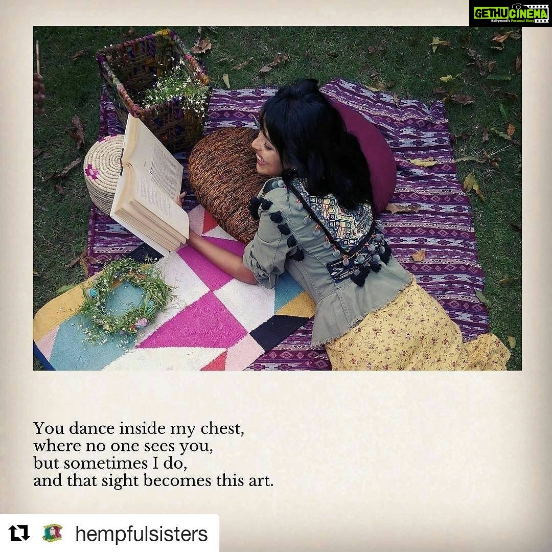 Amala Paul Instagram - Working on something exciting with the @hempfulsisters Please go check them out and share the love β€π«π₯ #Repost @hempfulsisters (@get_repost) γ»γ»γ» You dance inside my chest, where no one sees you, but sometimes I do, and that sight becomes this art.ππΏπΊπ»π #HempfulSisters #Goodvibes #WildernessCulture #boho