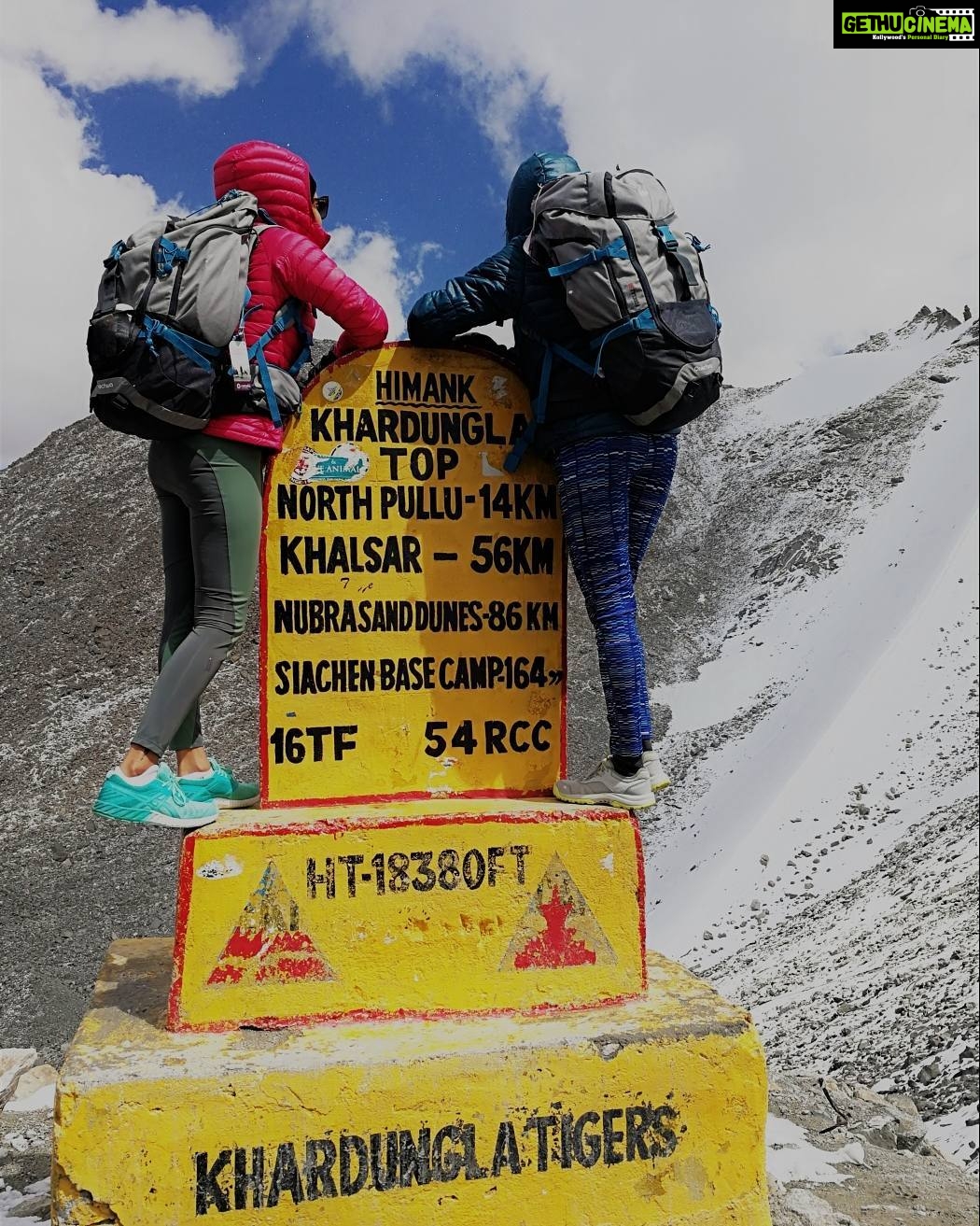 Amala Paul Instagram - The greedy vagabond in me got into a fix everytime I saw a milestone. My eyes wanted to see it all but time was the barrier. So the hiker in me decided to climb the pinnacle of the world , so I could see everything in panorama. The other 🐒 you see is my wildest and nuttiest travel partner. #ladakhdiaries #himalayas #gypsyspirit #Travelgram #AltitudeJunkie #Girlsgohiking