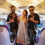 Amala Paul Instagram - While enroute Thailand for the last schedule of #thirutupayale2 with these lovely co-stars Bobby and Prasanna #thirutpayale2 #worklife #onboard #phiphiisland #bestjobever
