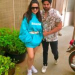 Ameesha Patel Instagram - Dubbing with my co- star Jatin 💙💙💙