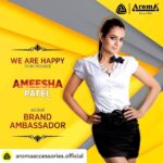 Ameesha Patel Instagram - Posted @withregram • @aromaaccessories.official We are super excited and proud to announce Ameesha Patel as one of the brand ambassadors of Aroma Mobile Accessories! Visit the link in bio to know more about our range of products! Get in touch with us on Whatsapp: +91 8433554123 #aromamobileaccessories #aroma #bluetoothearphones #bluetoothneckband #musiconthego #musiclover #musicforsurvival #formusiclovers #musicislife #SportyDesign #premium #music #longbatterylife #portablespeaker #brandambassador #ameeshapatel