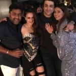 Ameesha Patel Instagram – About last night .. fabulous evening with this fabulous couple .. thanks @neelumanoj and @manojneelu for a truly lit 🔥 evening 💞💞love u guys