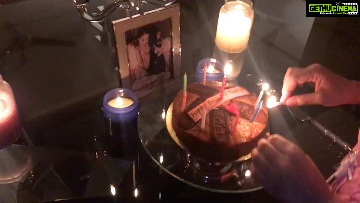 Ameesha Patel Instagram - Happy 100th bday my precious naanphie .. May ur eyes sparkle with purity like they always did .. may u smile ur radiant pure smile .. May ur pure heart always sing and shout at me for wearing ripped jeans .. and I wore pink .. urs and mine fav colour 2 cut ur cake from @lacremechocolates ...ππππππππlove u more than my life n always will ππππ