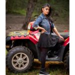 Ammu Abhirami Instagram - 🖤🖤🖤 Photography:@grvinayagam Stylist: @shimmr_style Makeup: @dabomb_maquillage Hair: @the_braidfactory Costume: @shimmr_style Location: Offroad Sports, Pattipullam on ECR