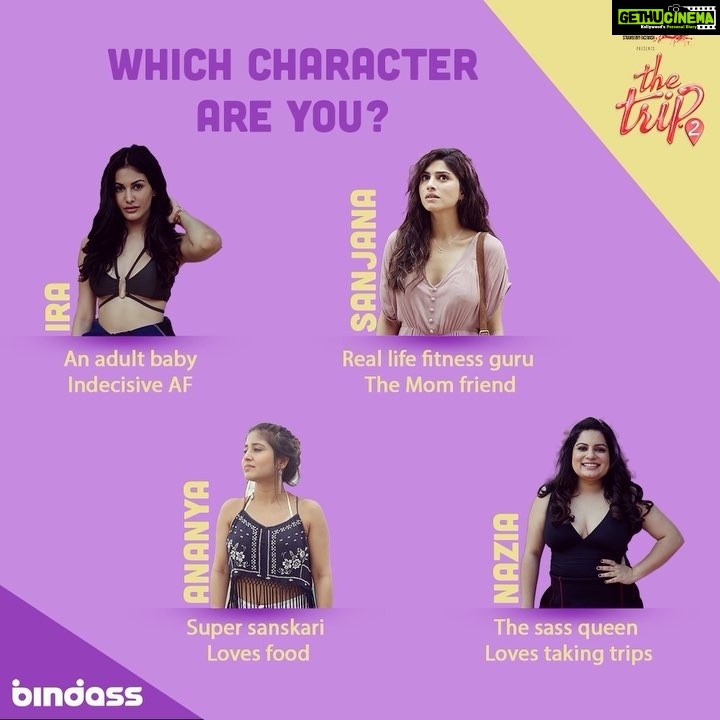Amyra Dastur Instagram - I’m guessing all of you have already seen #episode1 ➡️ #runaway ... Which character do you think you are? Ira, Sanjana, Ananya or Nazia 🦋 . . . (If you haven’t seen the 1st episode, go onto the @bindasstv YouTube channel and watch it NOW!) Disney India