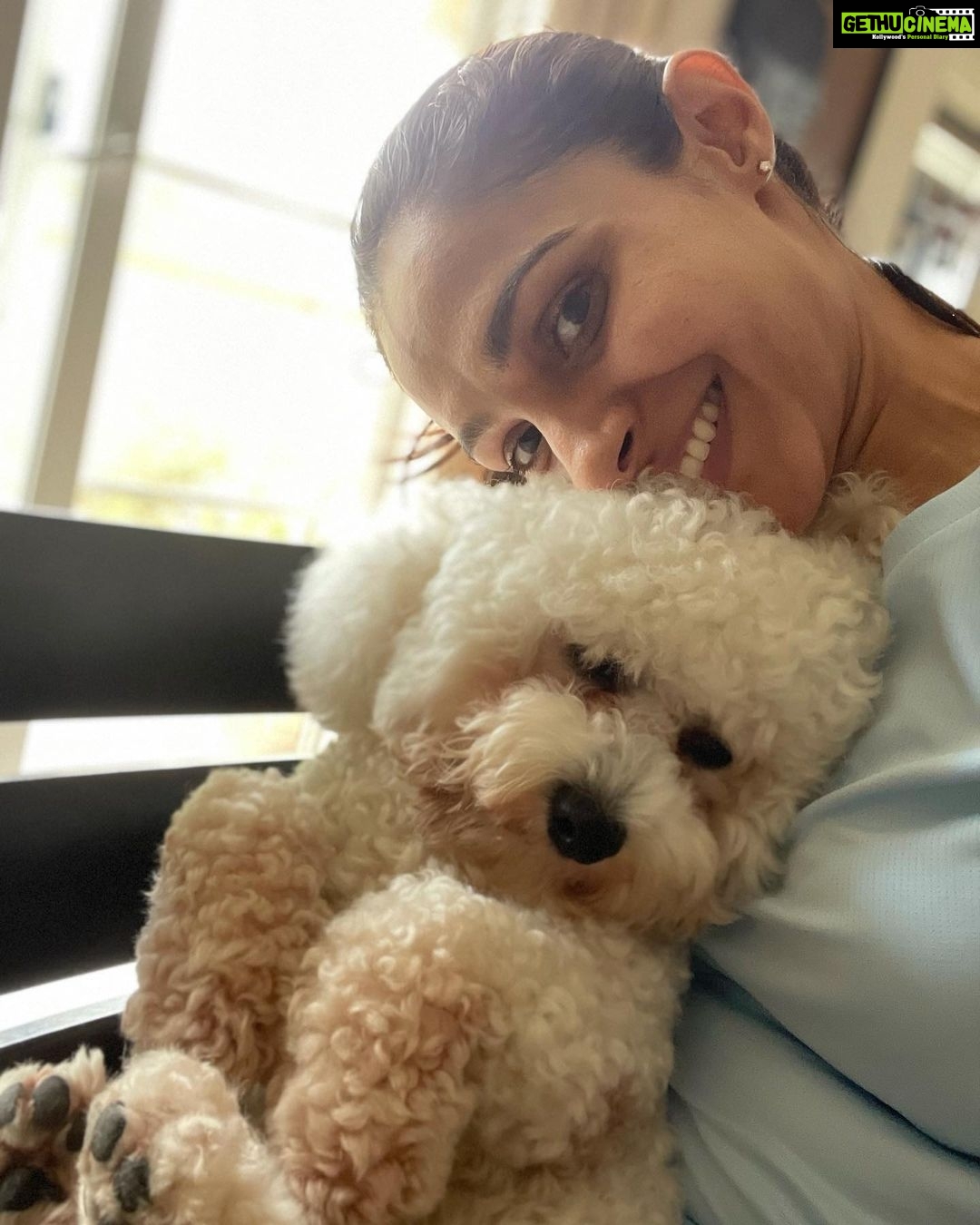 Andrea Jeremiah Instagram - Post gym morning #selfies with my baby boy @jonsnow.bichon who didn’t get much sleep last night thanks to crackers going off well past midnight 🤬🤬🤬 Yes, #diwali is a special time for us all, but also a scary time for pets, the old & the sick… So let’s be kind this Diwali 🙏🏻