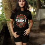 Anikha Instagram - What goes around, comes around! T-shirt: @mydesignationofficial Click by: @yaami____ #mydesignation #mydesignationofficial #karma