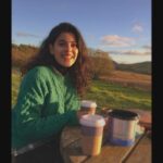 Anisha Victor Instagram - High tea with paper cups! Fancy!! 💚 #throwback #Friday #Scotland #England #Unitedkingdom #Coffee #Roadtrip #Autumn #Fall #Highlands #Meadows #Pastures #BytheRoad