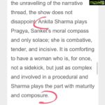 Ankitta Sharma Instagram - Grateful & inspired to work even harder! #reviews #thewhistleblower All episodes streaming now on @sonylivindia !