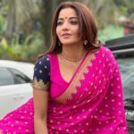 Antara Biswas Instagram - 💓💗💓💗💓💗…. Pink Love… #purvi #dressedup #anthology #series @hungama_play How Nicely I have Used @saahiluppal0808 ‘s car as my Prop 🤷‍♀️😇🙈😂🥰… he don’t even know 🤪 Mua: @sachinmakeupartist1 Hairstyling: @mahakal_my_dreams 📸: @deepakpathak663