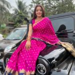 Antara Biswas Instagram - 💓💗💓💗💓💗…. Pink Love… #purvi #dressedup #anthology #series @hungama_play How Nicely I have Used @saahiluppal0808 ‘s car as my Prop 🤷‍♀️😇🙈😂🥰… he don’t even know 🤪 Mua: @sachinmakeupartist1 Hairstyling: @mahakal_my_dreams 📸: @deepakpathak663