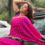 Antara Biswas Instagram - 💓💗💓💗💓💗…. Pink Love… #purvi #dressedup #anthology #series @hungama_play How Nicely I have Used @saahiluppal0808 ‘s car as my Prop 🤷‍♀️😇🙈😂🥰… he don’t even know 🤪 Mua: @sachinmakeupartist1 Hairstyling: @mahakal_my_dreams 📸: @deepakpathak663