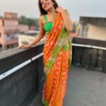 Antara Biswas Instagram – My Hair Isn’t Messy … It’s Just Erupting With Awesome 😎…. #sunset #time #sunday #kolkata #diaries #messy #hair #me #saree #love