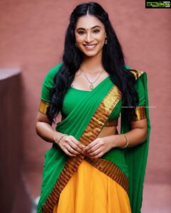 Anukreethy Vas Instagram - Got that desi feeling ❤️
.
PC @ajay_shadowsphotography 📸 Outfit @archana.karthick 👗 
Muah @sangeethamakeoverartistry 💄 
Jewellery @fineshinejewels 💍
.
#traditional #southindiansaree #tamil #halfsaree #anukeerthyvas @timestalent @missindiaorg