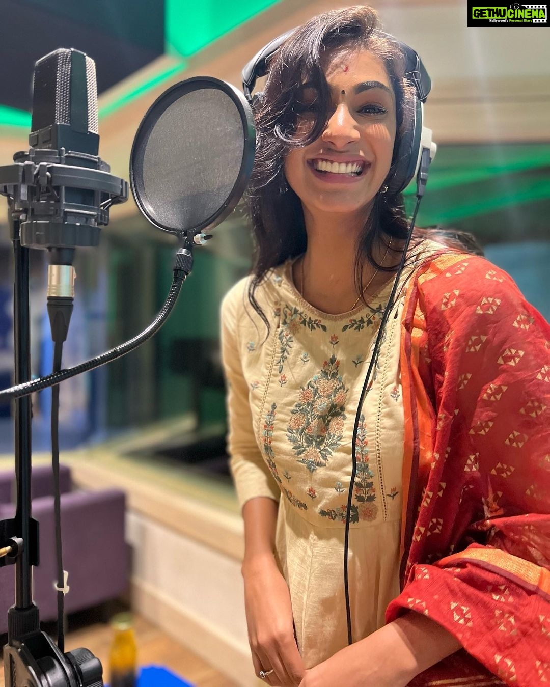 Anukreethy Vas Instagram - To more first time 🥂 . . #newbeginnings #firsttime #dubbing #tamilcinema #kollywood #debutfilm #missindia2018 #anukreethyvas Knack Studios