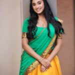 Anukreethy Vas Instagram - Got that desi feeling ❤️ . PC @ajay_shadowsphotography 📸 Outfit @archana.karthick 👗 Muah @sangeethamakeoverartistry 💄 Jewellery @fineshinejewels 💍 . #traditional #southindiansaree #tamil #halfsaree #anukeerthyvas @timestalent @missindiaorg Chennai, India