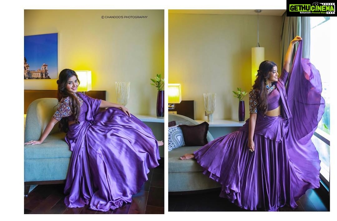 Anupama Parameswaran Instagram - Lavender 💋 Styling by @lavanyabathina Dress courtesy by @karthikandniharika Jewellery by @_missphia PC by @chandra_shekar_chandoo Makeup @shelarpravin99 Hairstyle @koli_sarika7313 Thanks and love to my 3M family ♥️