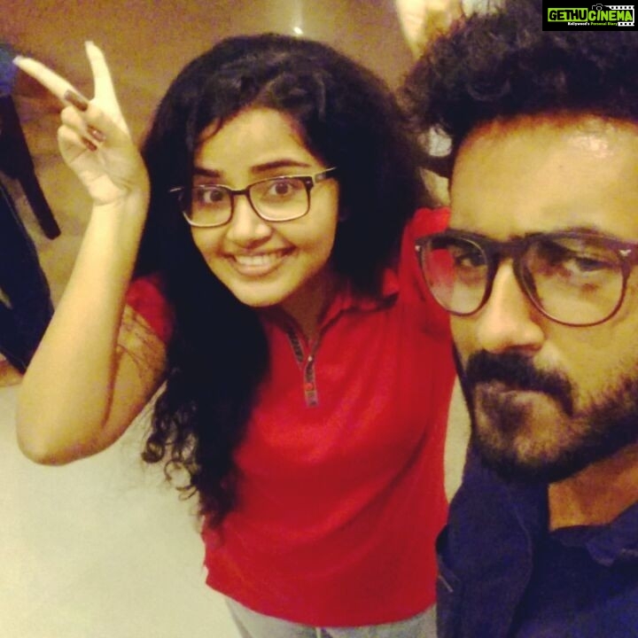 Anupama Parameswaran Instagram - That moment when u cant resist being urself with someone special ππ #bff #1st1 (ignore those legs behind πnone other than my brother)