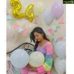 Aparna Vinod Instagram - Keep calm I'm celebrating my birthday all week 🌈🦄🎂✨ #aparna #aparnavinod #birthday #birthdaydecoration #turned24 #birthdaygirl #colourful #pastel #baloons #shein #24birthday