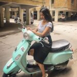 Aparna Vinod Instagram - We went for a bike ride and fell in love #vespa #love #teal #tumblr #scooter #teal #tealvespa #vespalovers #vespagram #vespagirl #mine #mintvespa #greenvespa #chennai #chennaidiaries