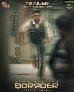 Arun Vijay Instagram - TRAILER FROM TOMORROW!!🤗
#ArunVijayInBorrder

@dirarivazhagan @reginaacassandraa @stefy_patel  @allinpicturespr @11_11cinema @donechannel1 @proyuvraaj