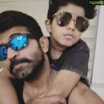 Arun Vijay Instagram - Back home!!❤ Missed this lil chipmunk..😘 #swag #AVJ #AV #dadandson #OhMyDog #familytime