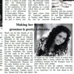 Ashwathy Warrier Instagram - Peaking into a news paper article from the past ! #throwback #article #news #artist #artistsoninstagram #actress #model #passion #ashwathywarrier #ashwathyravikumar #films #movies #life #journey #reminiscing #past