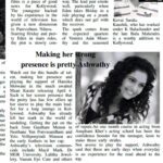 Ashwathy Warrier Instagram – Peaking into a news paper article from the past !  #throwback #article #news #artist #artistsoninstagram #actress #model #passion #ashwathywarrier #ashwathyravikumar #films #movies #life #journey #reminiscing #past