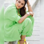 Athulya Ravi Instagram – Its in the eyes! Always eyes ❤️❤️❤️ #love #gratitude #grateful #positivity !!!! 
Love this parrot green 👗 @howwhenwearclothing 🙌
M&H @arupre_makeup_artist 🥰
Clicked @pk_views 📸