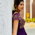 Athulya Ravi Instagram - Wishing you all a very happy Ugadi. Health , wealth and prosperity always !! Ugadi Subakankshalu ! #ugadi #ugadifestival Love this purple embroidery dress from @elegant_threads_by_salma ❤️❤️