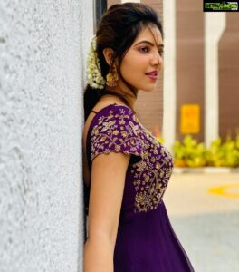 Athulya Ravi Instagram - Wishing you all a very happy Ugadi. Health , wealth and prosperity always !! Ugadi Subakankshalu ! #ugadi #ugadifestival 
Love this purple embroidery dress from @elegant_threads_by_salma ❤️❤️