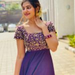 Athulya Ravi Instagram - Wishing you all a very happy Ugadi. Health , wealth and prosperity always !! Ugadi Subakankshalu ! #ugadi #ugadifestival Love this purple embroidery dress from @elegant_threads_by_salma ❤️❤️