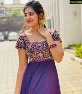 Athulya Ravi Instagram - Wishing you all a very happy Ugadi. Health , wealth and prosperity always !! Ugadi Subakankshalu ! #ugadi #ugadifestival 
Love this purple embroidery dress from @elegant_threads_by_salma ❤️❤️