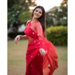 Athulya Ravi Instagram - Be patient with yourself ❤️❤️ #bepatientwithyourself #patience #love #red ❤️ M&H @arupre_makeup_artist Akka 😍 Red saree and blouse by @kiaraa_couture ❤️ Clicked by @pk_views ❤️ Thank you for guiding me @drashaqueen @complete_cosmetic_care ❤️