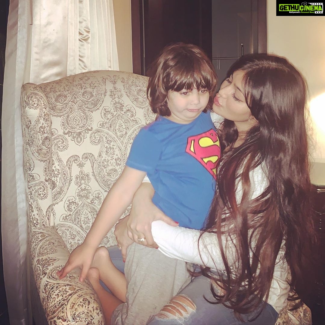 Ayesha Takia - 67.5K Likes - Every time I want a pic with him he makes weird faces on purpose😫😫😫😫😫 #Mikail always pulling my leg! 🧿