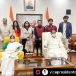 Chandini Chowdary Instagram - #Repost : @vicepresidentofindia Watched a historical drama 'Unheard' with the cast and crew. Glad to have spent quality time reconnecting with the course of our freedom struggle.