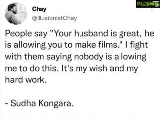Chinmayi Instagram - To all the wives of filmmakers, actors, musicians, creators, lawyers, doctors, politicians - you are all great. You are allowing your husband to work 😉