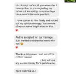 Chinmayi Instagram - ❤️❤️❤️❤️ P.S.: Just saying. I did nothing here really except listen to this person. And tell her that she can stand her ground if she is sure of her partner. The effort, convincing, everything is her work. I didnt do anything. Just wish her well and wish the couple all the happiness in the world. Caste doesn’t matter. Compatibility does. Just make sure your values, dreams and goals for life align… I guess 🤷🏻‍♀️