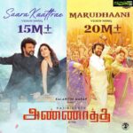 D. Imman Instagram - #Marudhaani & #SaaraKaattrae video songs hits 20M+ views & 15M+ views! Marudhaani ▶ youtu.be/Y_8rtZ6_Qiw Saara Kaattrae ▶ youtu.be/FKKKVvTzrjA Rajinikanth #DirectorSiva #Nayanthara Keerthy Suresh D Imman Kushboo Sundar #Meena #Annaatthe A #DImmanMusical Praise God!