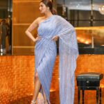 Daisy Shah Instagram - Less bitter, More glitter ✨ Outfit : @riddhimajithiaofficial Earrings : @ruanijewellerycollective Stylist : @trishadjani MUH : @abeeha_mamoon Shot by : @ehtasham_saeed @mohammadrihab_ #livelovelaugh