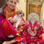 Daisy Shah Instagram - My baccha’s 1st ever Ganpati celebration. Knowing how naughty n mischievous @theoshahofficial can get… I must say he was a good boy! . . . #daisyshah #theoshahofficial #ganeshutsav #livelovelaugh