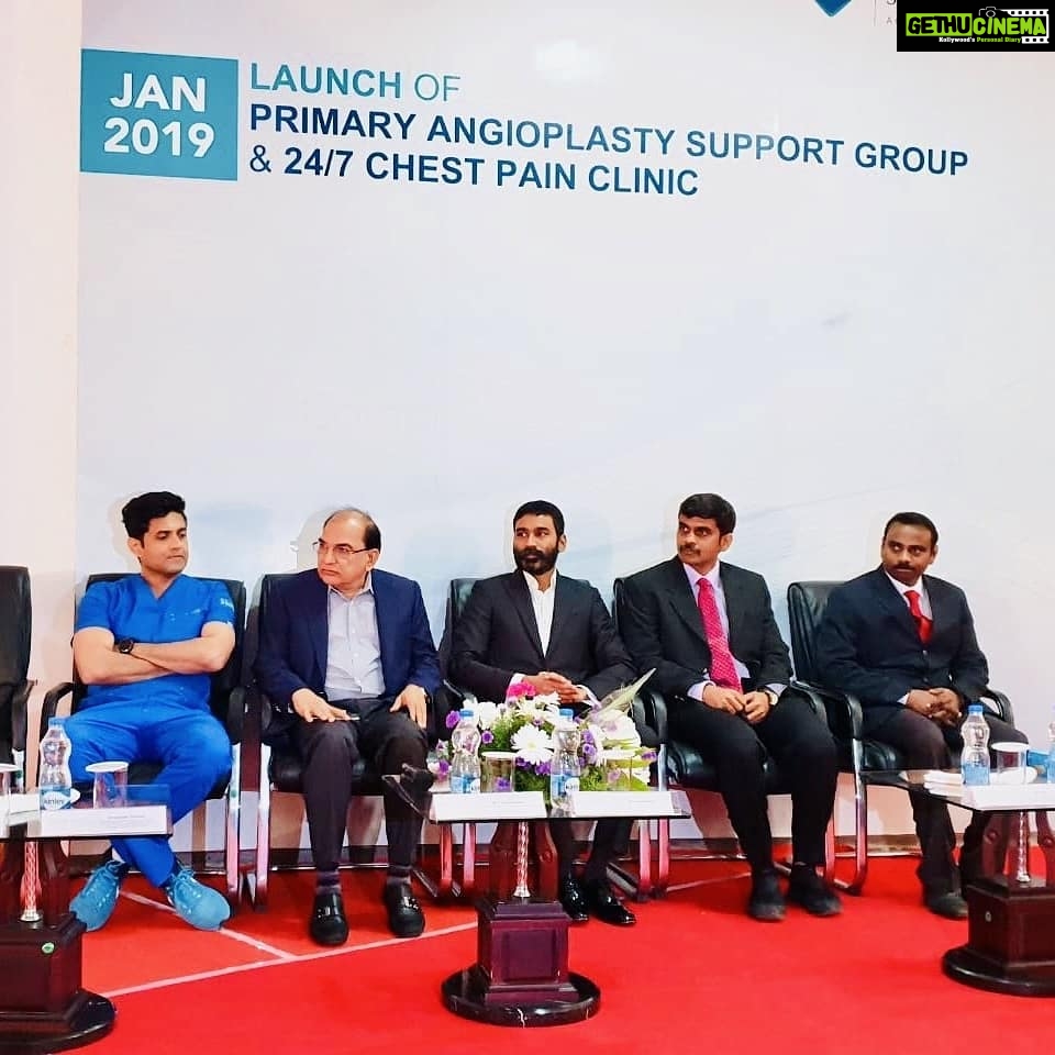 Dhanush Instagram - Proud to have Launched 24/7 chest pain clinic in GLOBAL hospitals, a service minded initiative, which detects heart attacks among all chest pain patients in right time.,and it's affordable to everyone ..! Hope this saves lots of precious lives ..! Congratulations #GleneaglesGlobal