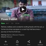 Dhanush Instagram – #PowerPaandi is on Netflix now 😊