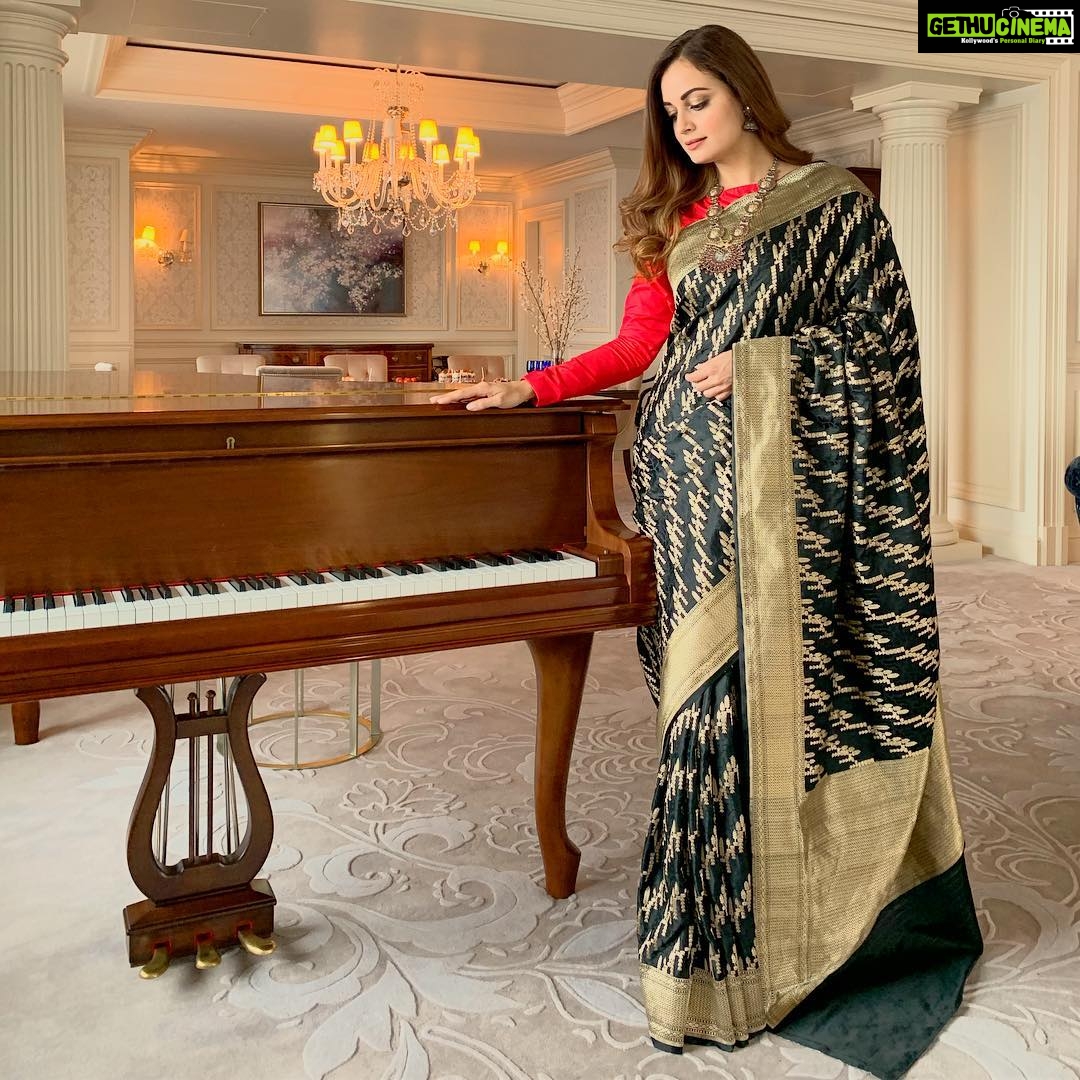 Dia Mirza Instagram - India meets Japan β€οΈππ» Press meet in #Osaka. Thank you @ritzcarlton.osaka for the absolutely incredible hospitality!!! Saree by @ekayabanaras, jewellery by @minerali_store, styled by @theiatekchandaney, assisted by @Jia.chauhan, hair by @manojchavan61, managed by @exceedentertainment, @jainisha_shah. For @visitjapanjp #JapanSurprises #TravelWithDee The Ritz-Carlton, Osaka