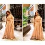 Dia Mirza Instagram - Felt so good in this handcrafted beauty 💖 P.S. - these pics were shot at arrivals in Mumbai airport, love the art installations there! Have to be some of the most exquisite art pieces. Outfit @faabiianaofficial @vandafashionagency Jewellery by @minerali_store #WorkMode Indore, India